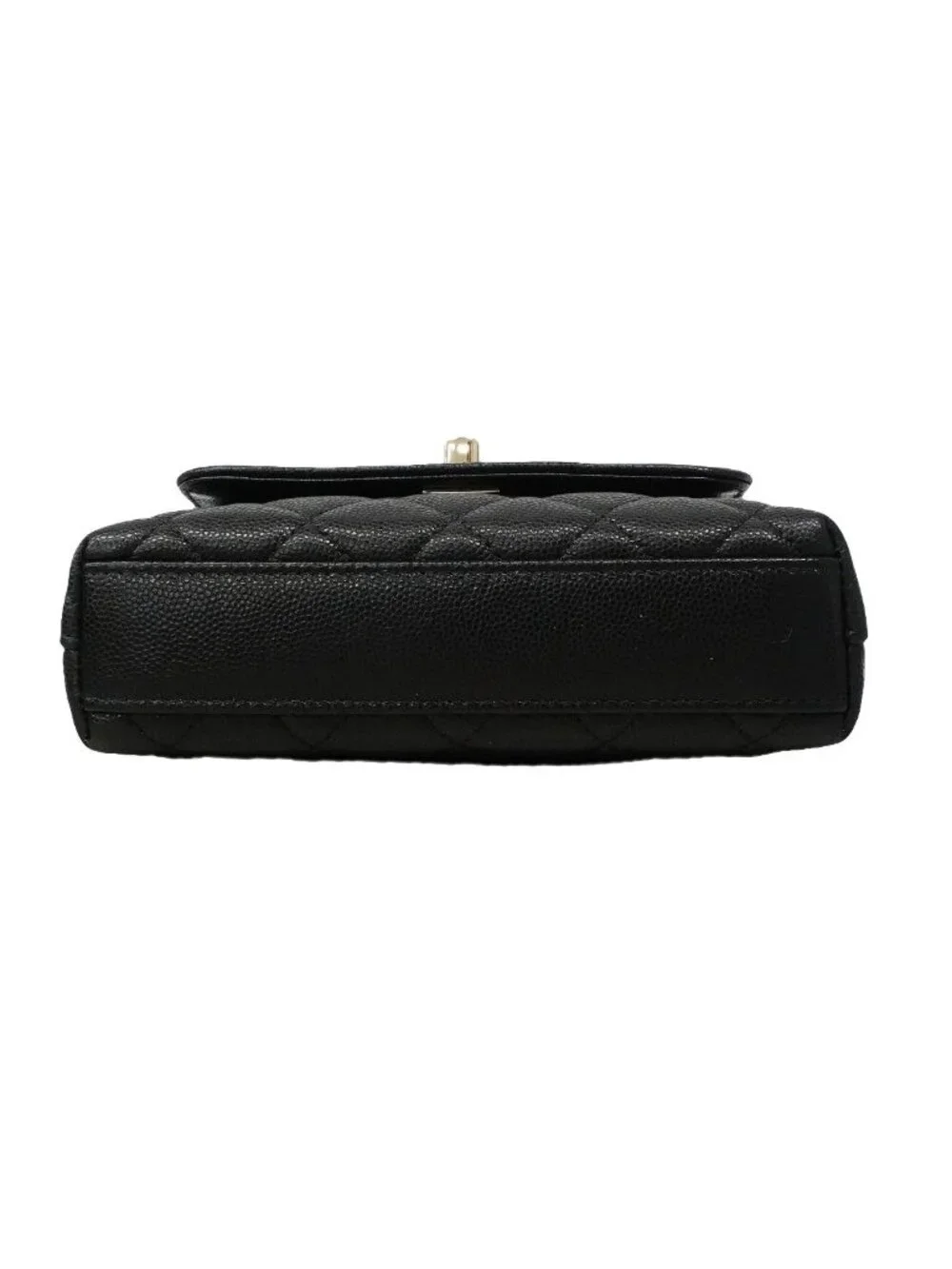 Chanel Handbag Coco Handle Caviar Leather Black Champagne Gold 2-Way Bag